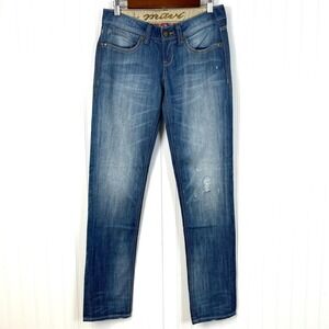 Mavi Low Rise Jeans Womens 27 Straight Leg Whiskered Y2K Indie Casual